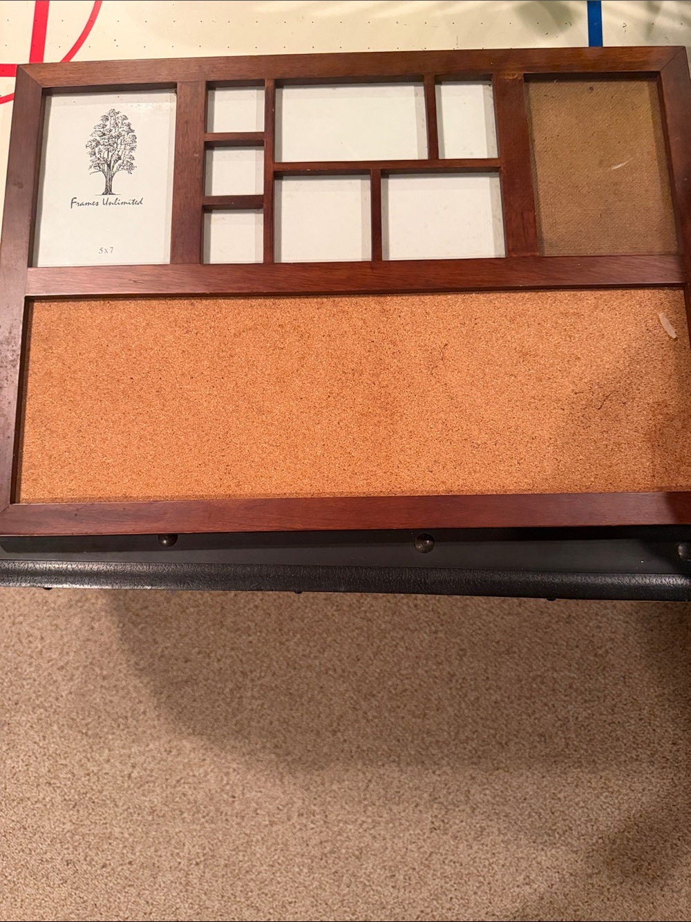 Fanily photo frame -Multi-Opening Wooden Photo & Cork Display Frame - Brown